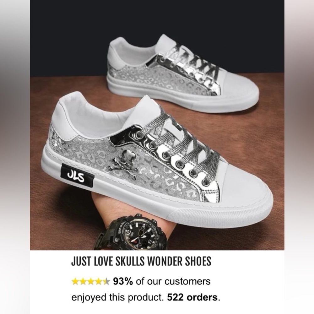 Just Love Skulls Wonder shoes size 6 but fit more like a 7 Brand New $79 retail
